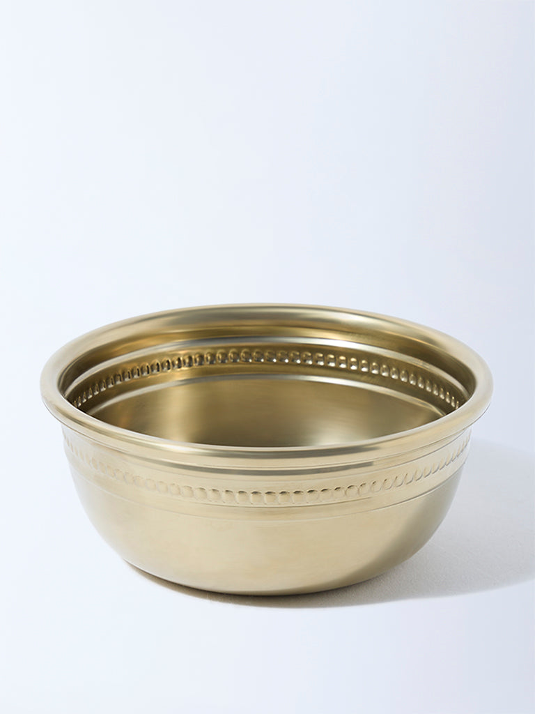 Westside Home Gold Beaded Serving Bowl