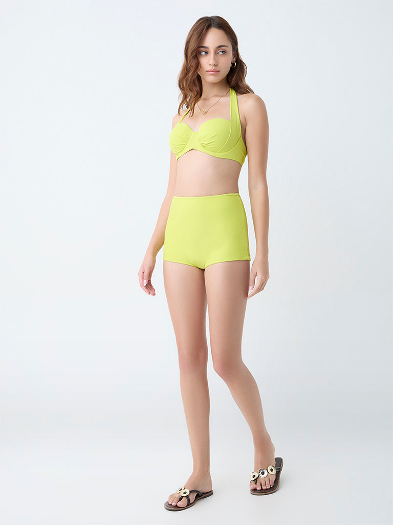 Wunderlove Swimwear Lime Balconette Underwired Bra