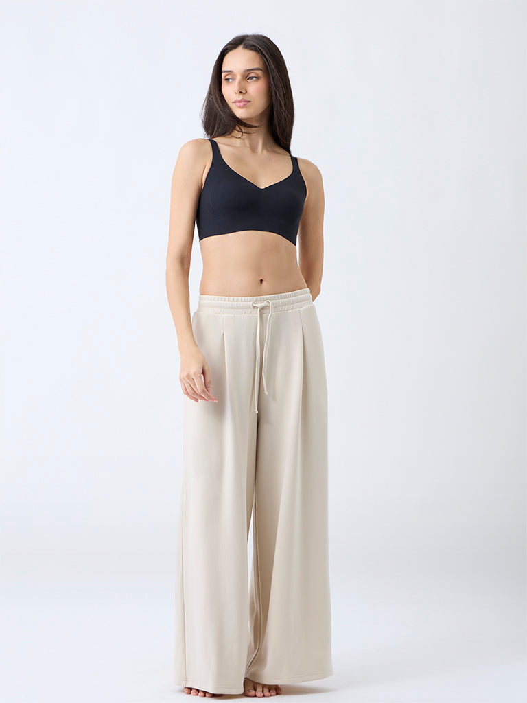 Wunderlove Black Invisible Cotton-Blend Bra