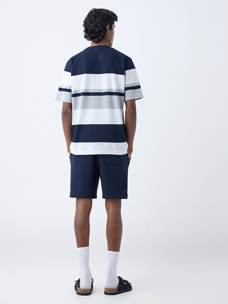 WES Lounge Off-White Relaxed-Fit Cotton-Blend T-Shirt