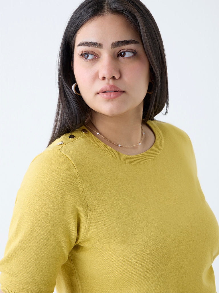 Gia Mustard Solid T-Shirt