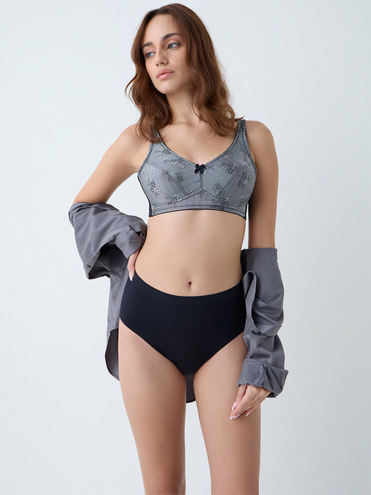 Wunderlove Black Jacquard Padded Bra