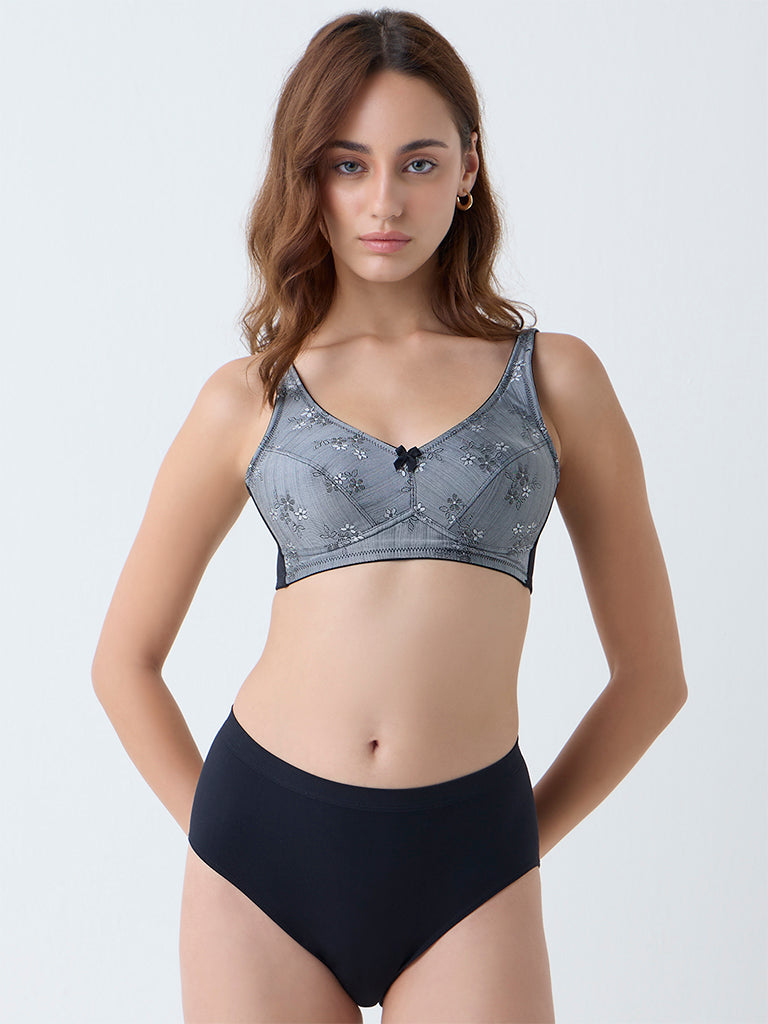 Wunderlove Black Jacquard Padded Bra