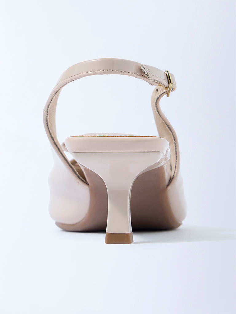 LUNA BLU Ivory Bow-Detailed Slingback Heel Mules