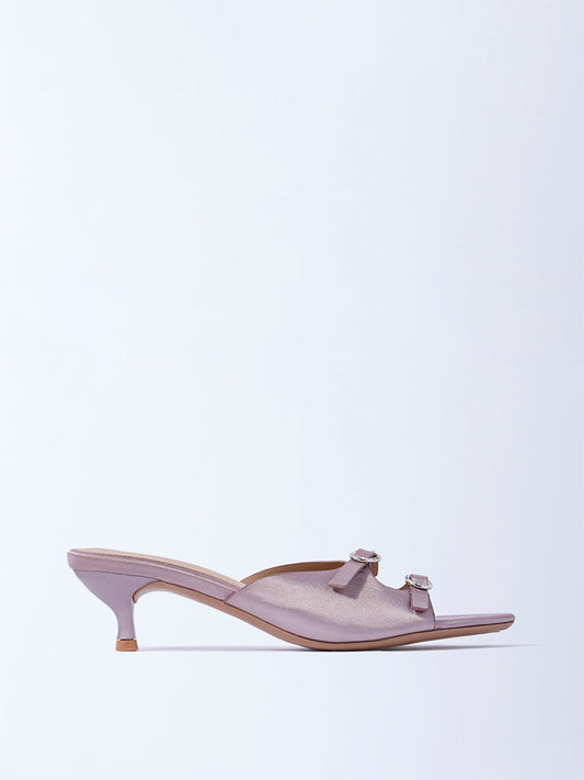 LUNA BLU Mauve Kitten Heel Sandals