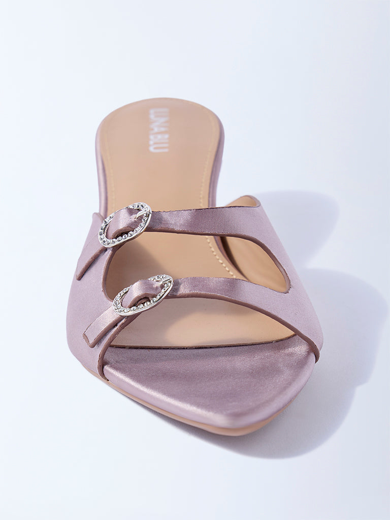 LUNA BLU Mauve Kitten Heel Sandals
