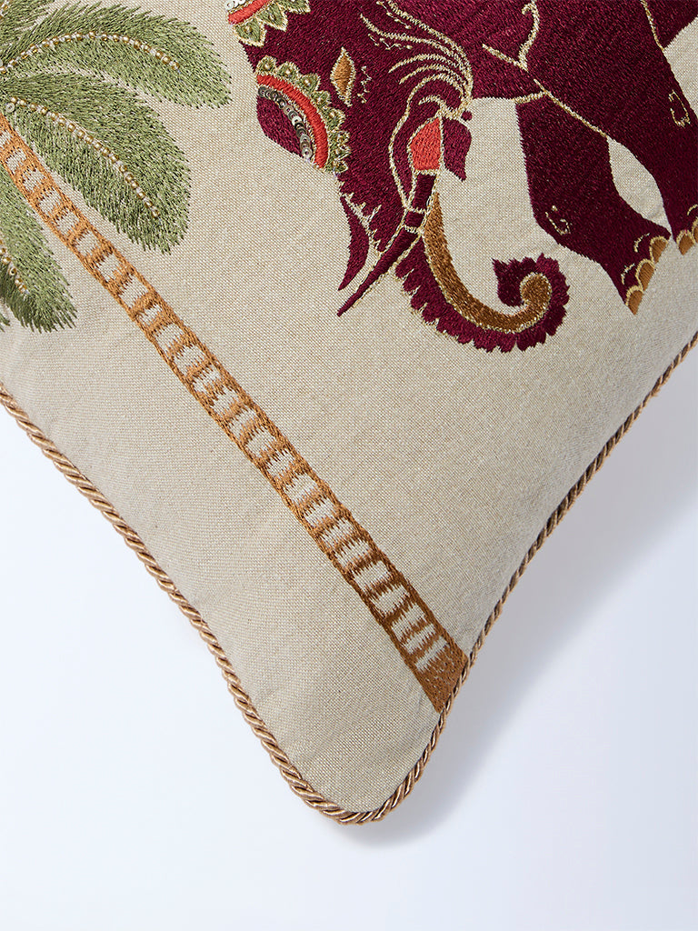 Westside Home Multicolour Elephant Design Cushion Cover