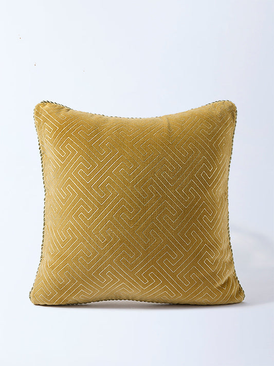 Westside Home Mustard Geometric Pattern Cushion Cover