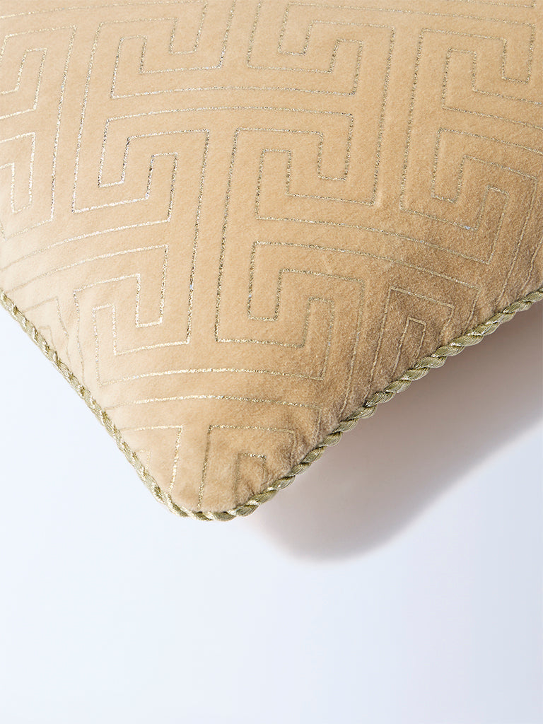 Westside Home Light Brown Geometric Design Cushion Cover