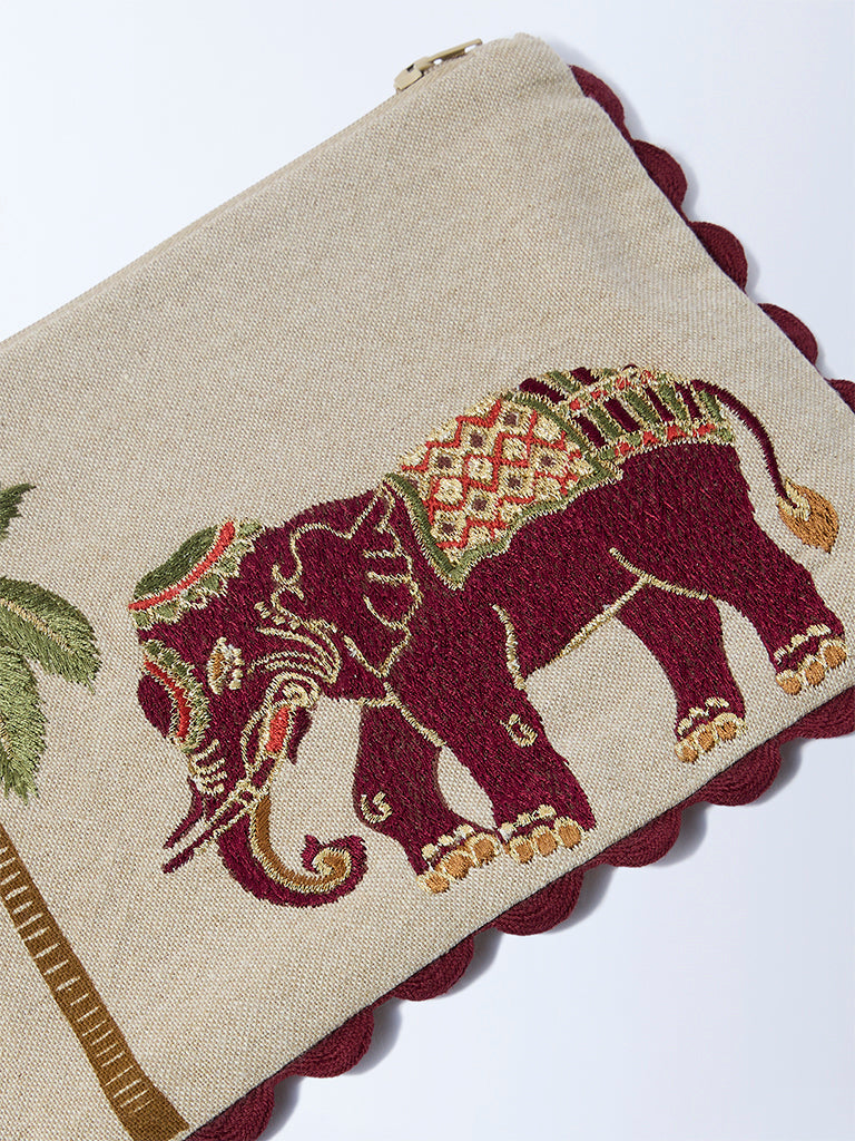 Westside Home Multicolour Elephant Design Pouch