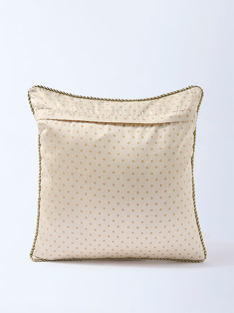 Westside Home Brown Shell Embroidered Cushion Cover