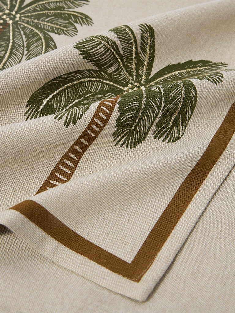 Westside Home Beige Elephant Design Table Cloth