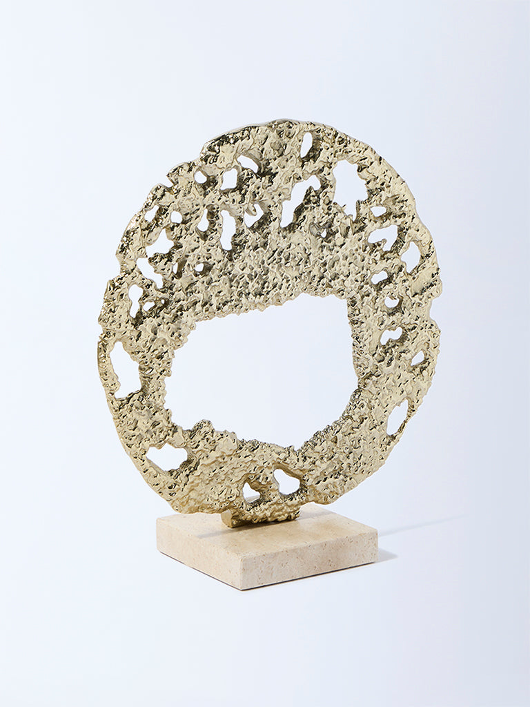 Westside Home Gold Textured Decorative Object on Stand