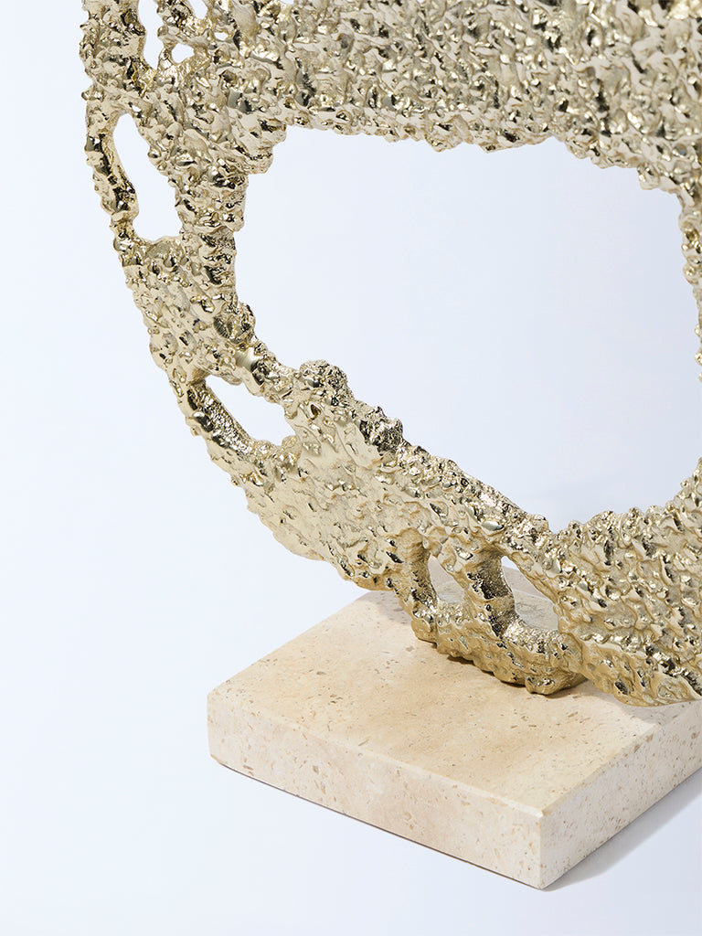 Westside Home Gold Textured Decorative Object on Stand