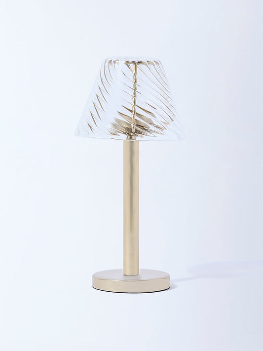 Westside Home Gold Metal Tealight Candle Holder with Glass Shade