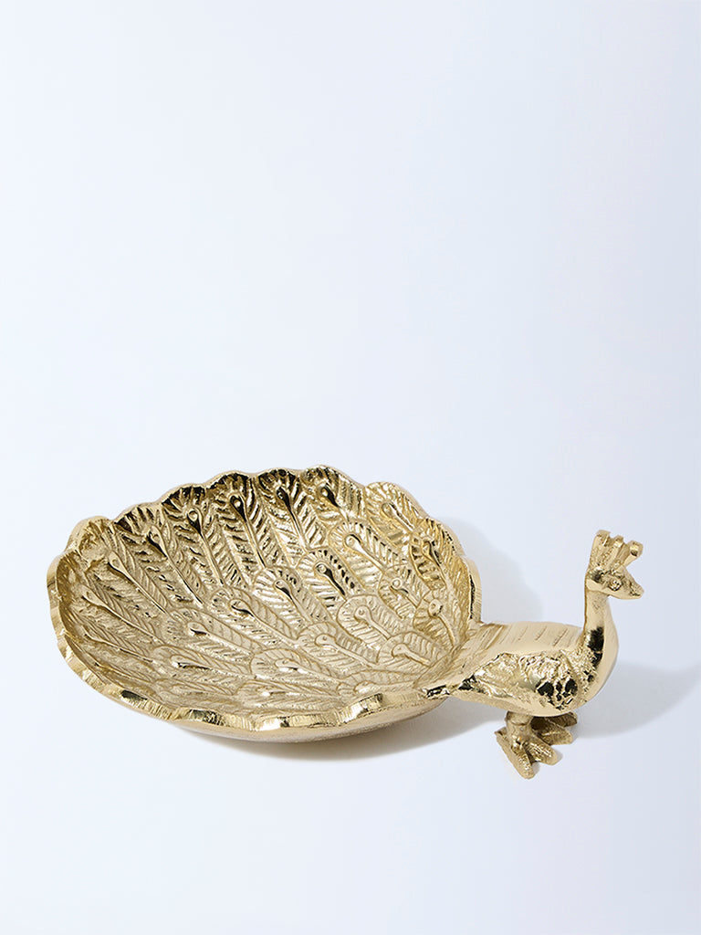 Westside Home Gold Peacock Platter
