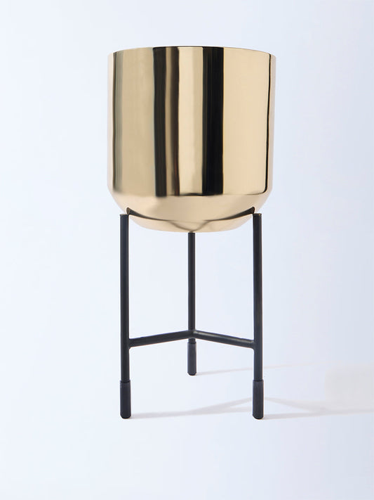 Westside Home Gold Round Pot with Stand