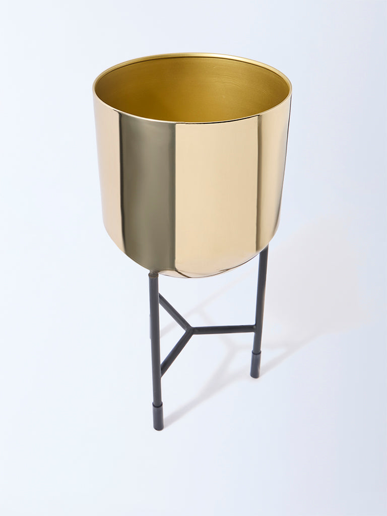 Westside Home Gold Round Pot with Stand