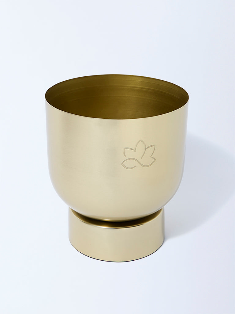 Westside Home Gold Etched Flower Pot