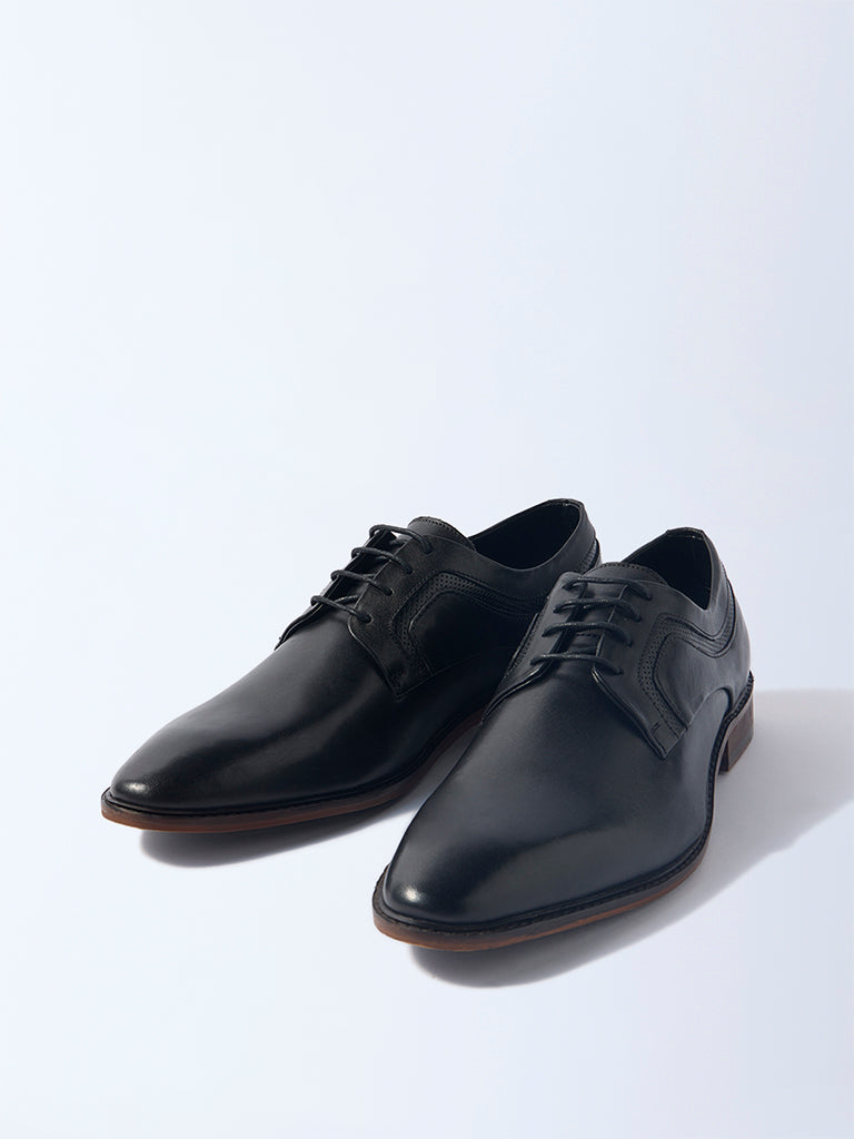 SOLEPLAY Black Perforated Derby Shoes