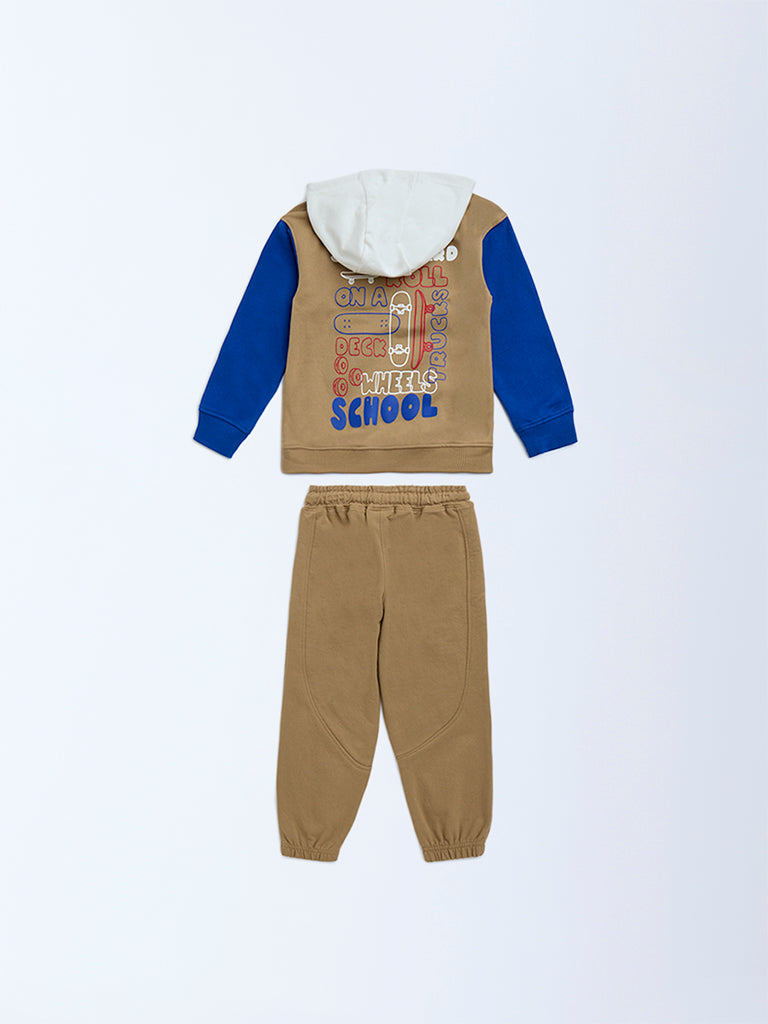 HOP Kids Multicolour Cotton Hoodie and Joggers Set