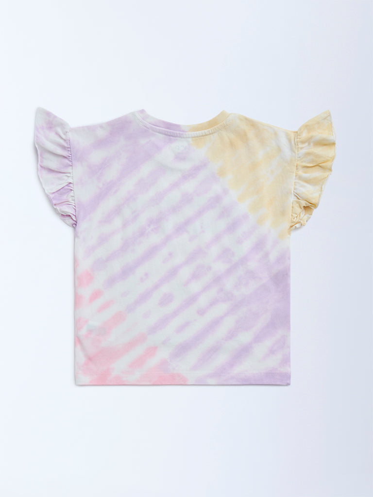 HOP Kids Multicolour Tie-Dye Design Cotton Top