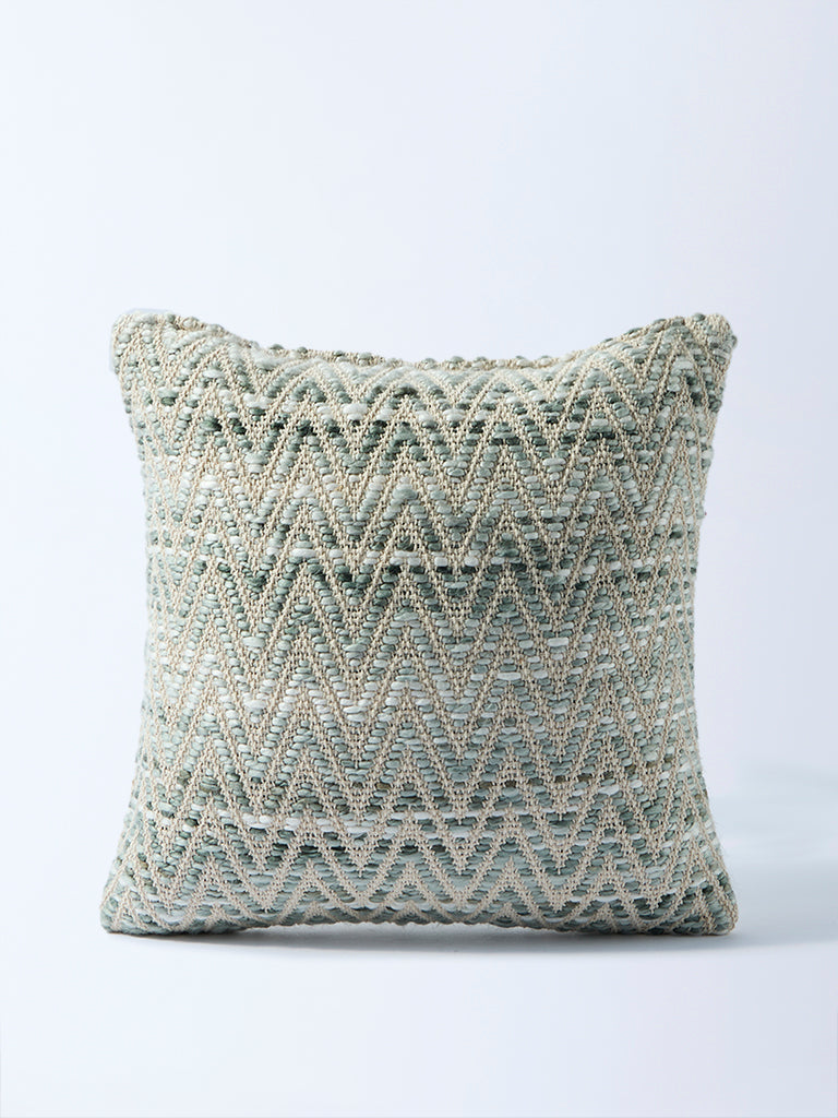 Westside Home Sage Chevron Textured Cushion Cover