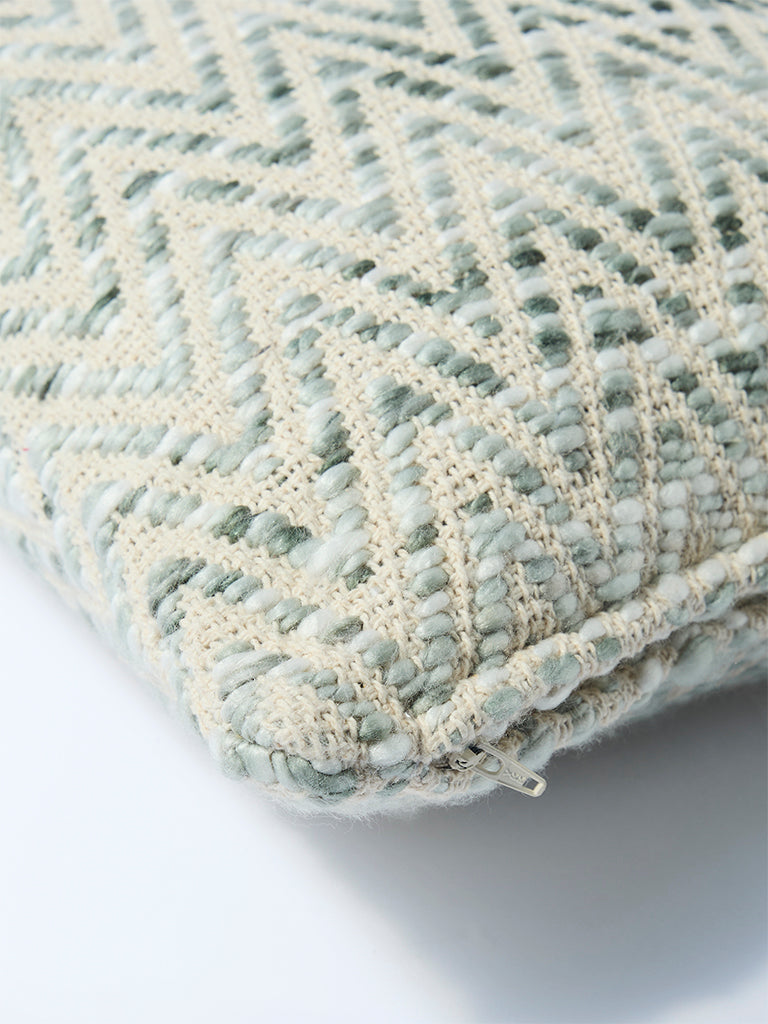 Westside Home Sage Chevron Textured Cushion Cover