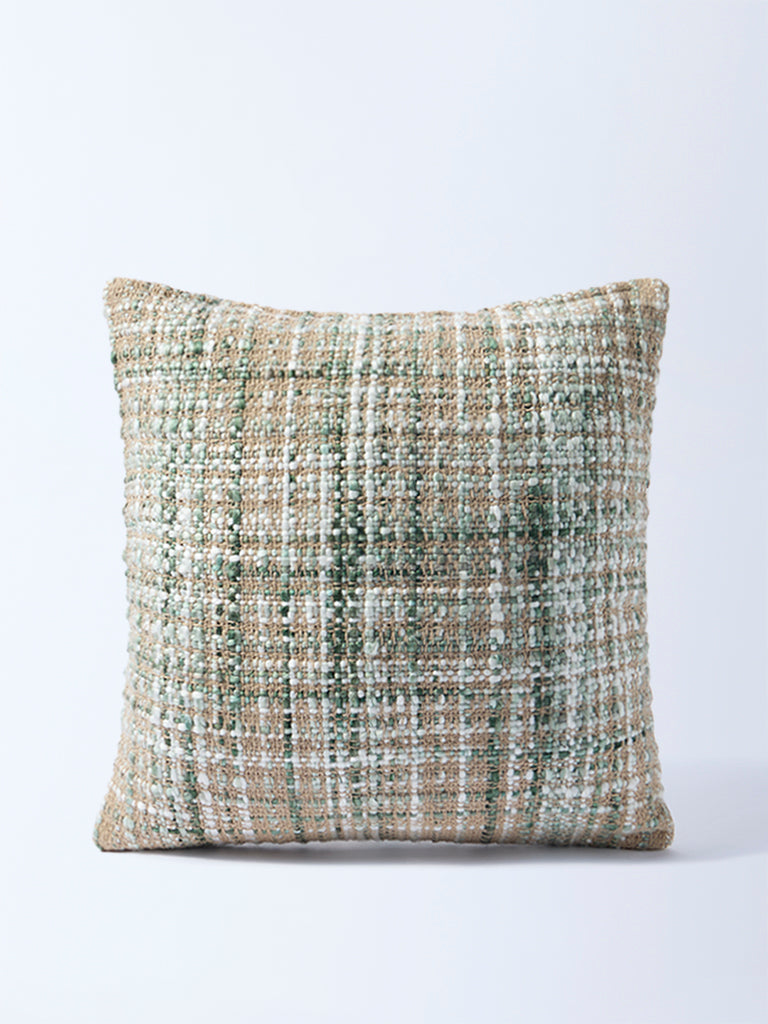 Westside Home Sage Checks Detailed Cushion Cover