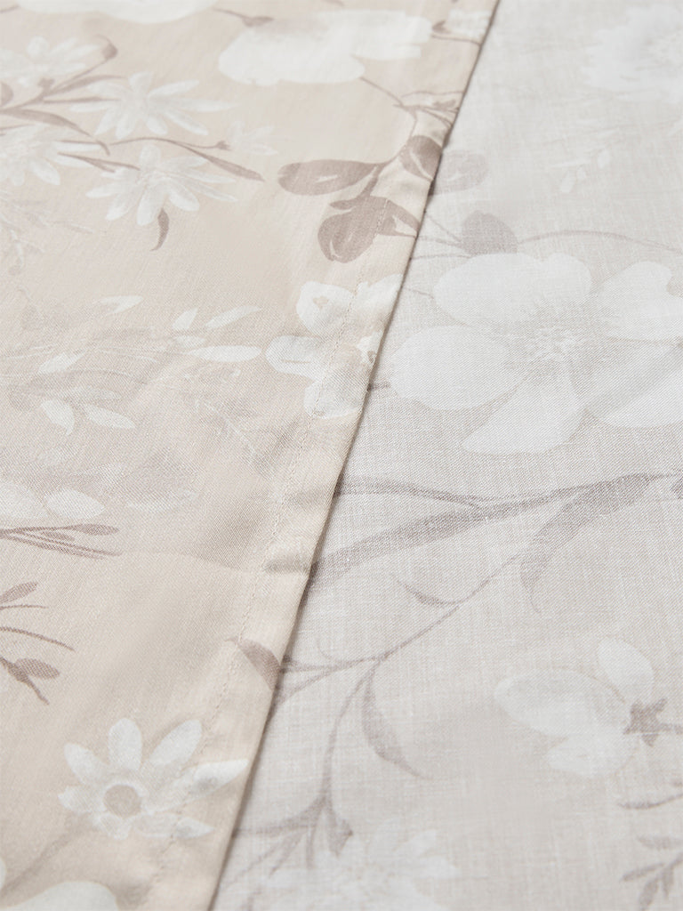 Westside Home Dark Brown Botanical Design King Bed Sheet Set