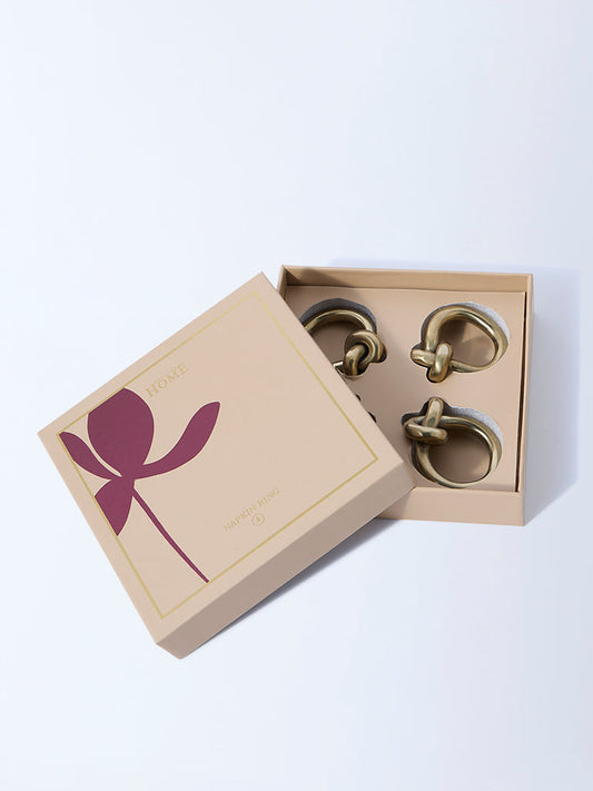 Westside Home Gold Knot Napkin Rings (Set of 4) - Festive Season Gift