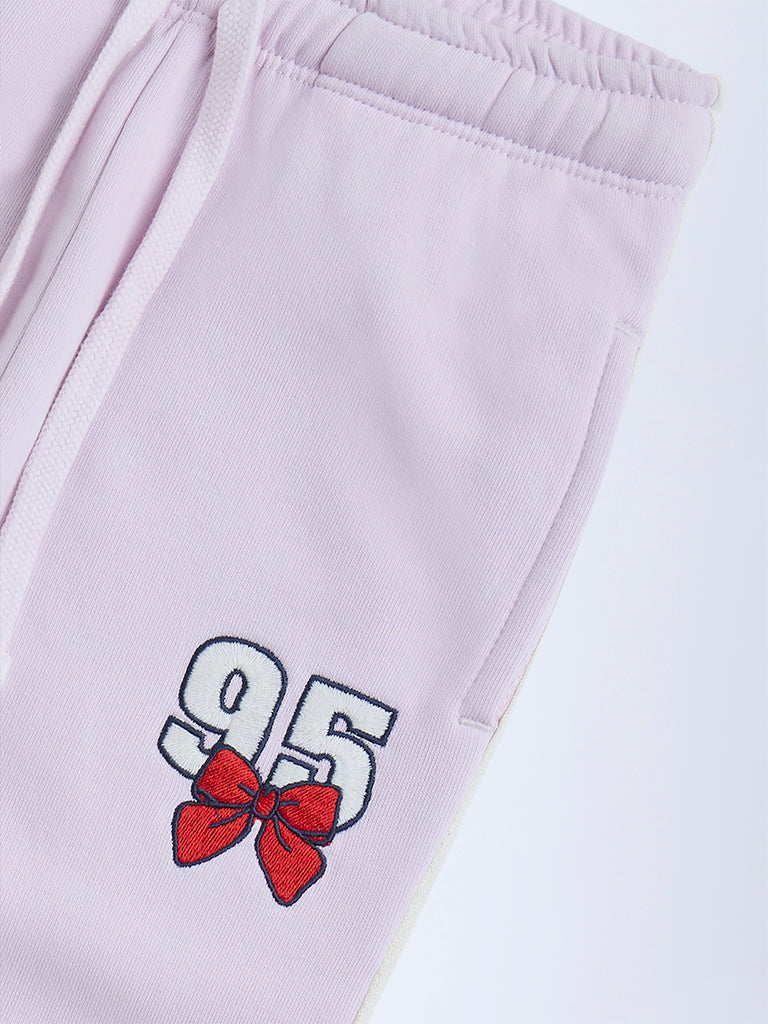 HOP Kids Lilac High-Rise Cotton-Blend Joggers