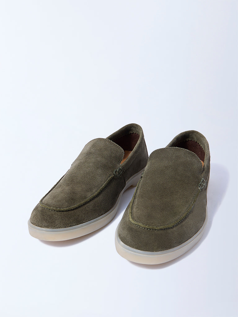 SOLEPLAY Olive Suede Loafers