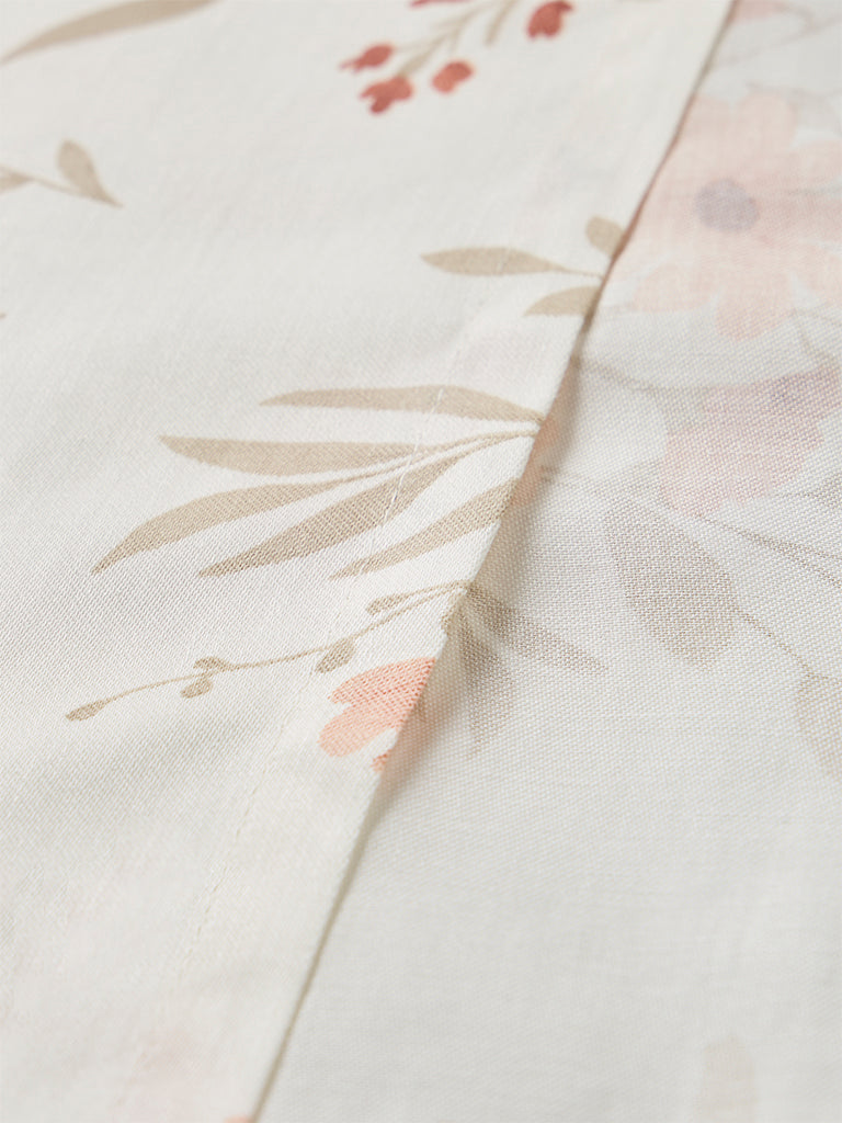 Westside Home Orange Floral Detailed King Bed Sheet Set