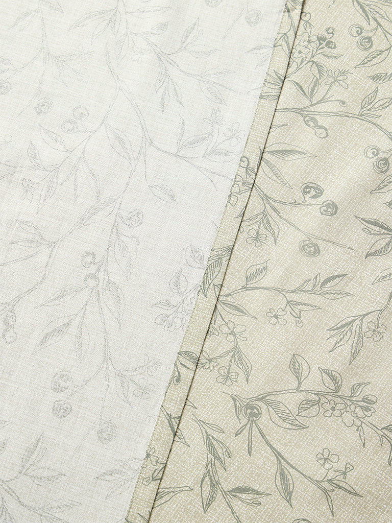 Westside Home Light Sage Berry Design King Bed Sheet Set