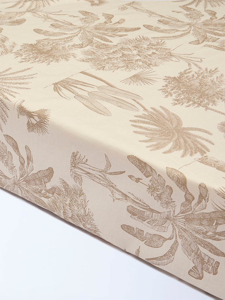 Westside Home Beige Tropical-Inspired Queen Bed Sheet Set