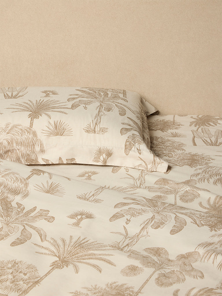 Westside Home Beige Tropical-Inspired King Bed Sheet Set