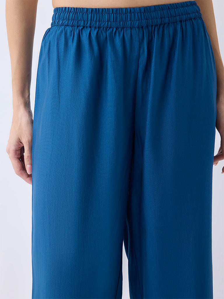 Utsa Navy Solid Pants