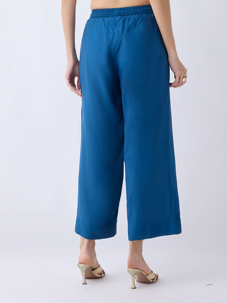 Utsa Navy Solid Pants