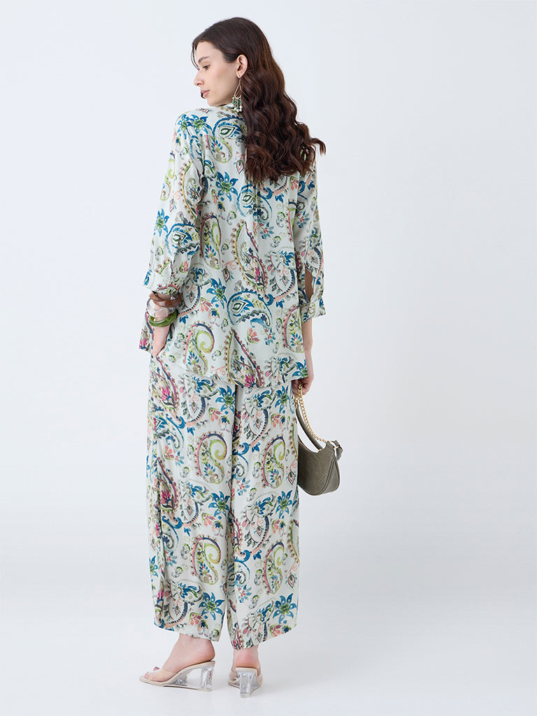 Utsa Green Paisley Printed Tunic