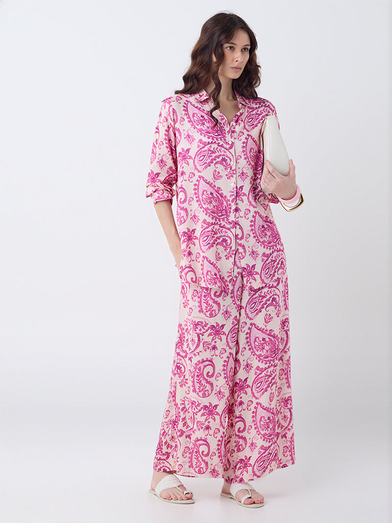 Utsa Pink Paisley Printed Tunic