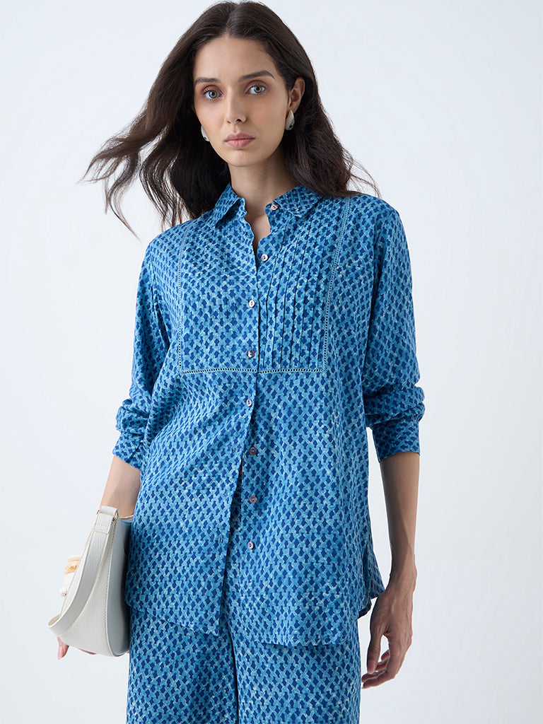 Utsa Indigo Printed Tunic