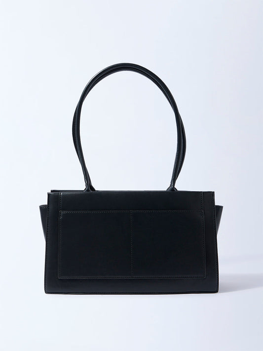 Westside Black Solid Rectangular Shoulder Bag