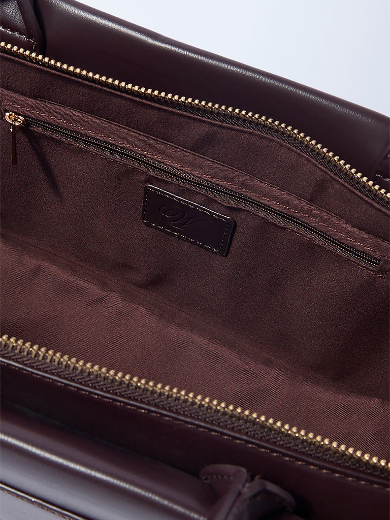 Westside Brown Solid Rectangular Shoulder Bag