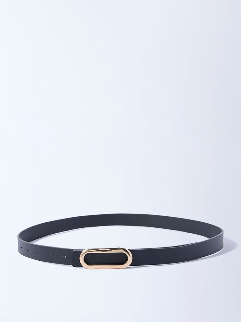 Westside Accessories Black Oval Buckle Belt