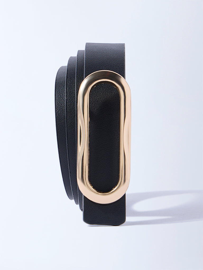 Westside Accessories Black Oval Buckle Belt