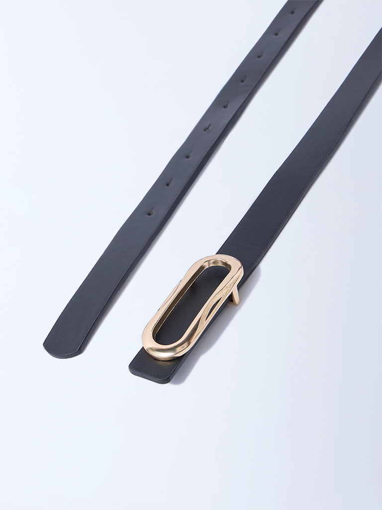 Westside Accessories Black Oval Buckle Belt