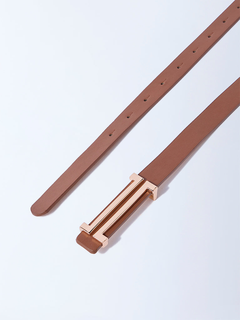 Westside Accessories Brown H-Buckle Belt