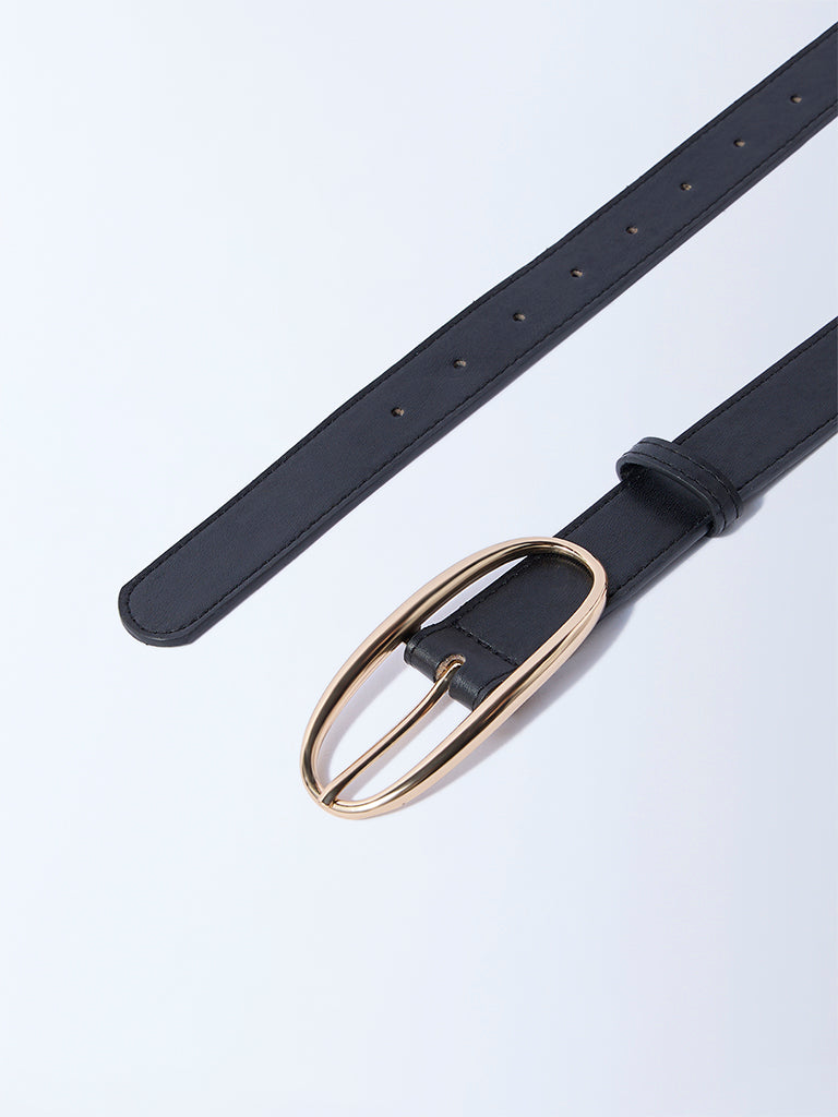 Westside Accessories Black Oval Buckle Belt