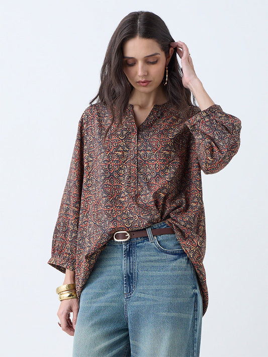 Utsa Multicolour Foliage Pattern Tunic